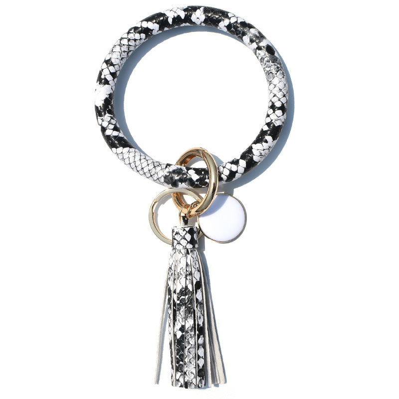 Wholesale Christmas Leaves Snowflakes Wind Chimes PU Bracelet Keychain